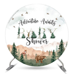 Lofaris Adventure Awaits Wild Round Baby Shower Backdrop