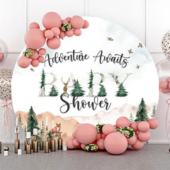 Lofaris Adventure Awaits Wild Round Baby Shower Backdrop