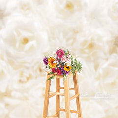 Lofaris Aesthetic White Rose Fine Art Backdrop For Photo Booth