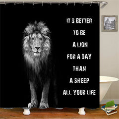 Lofaris Africa Lion Majestic Brave King Black Shower Curtain