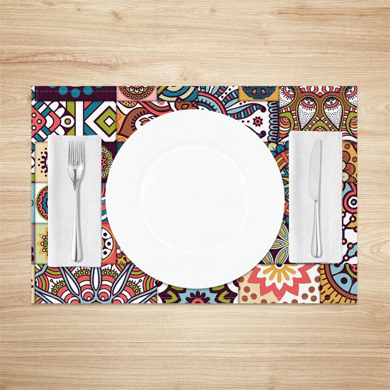 Lofaris African Tribal Vintage Dining Set Of 4 Placemats