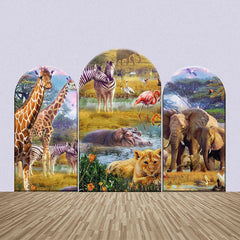 Lofaris African Wild Animals Arch Backdrop Kit For Birthday