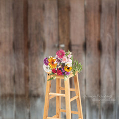 Lofaris Aged Rustic Dark Brown Wood Photography Backdrop