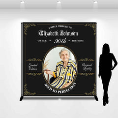 Lofaris Aged To Perfection 90th Birthday Custom Photo Backdrop