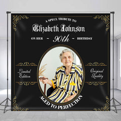 Lofaris Aged To Perfection 90th Birthday Custom Photo Backdrop