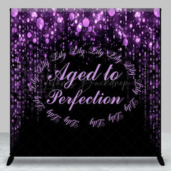 Lofaris Aged To Perfection Purple Bokeh Custom Name Backdrop