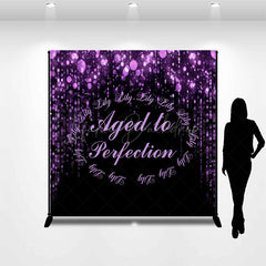 Lofaris Aged To Perfection Purple Bokeh Custom Name Backdrop