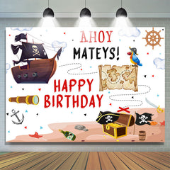 Lofaris Ahoy Mateys Pirate Theme Birthday Backdrop For Boys