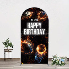 Lofaris All Star Balls Fire Sports Arch Birthday Backdrop