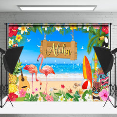 Lofaris Aloha Flamingo Floral Luca Summer Photography Backdrop