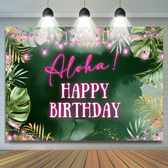 Lofaris Aloha Greenery Tropical Monstera Birthday Backdrop