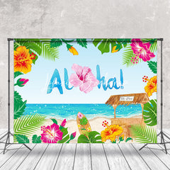 Lofaris Aloha Monstera Floral Sandy Beach Summer Backdrop