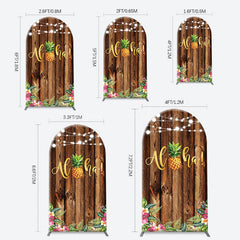 Lofaris Aloha Pineapple Brown Wooden Arch Summer Backdrop