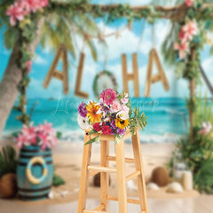 Lofaris Aloha Sandy Beach Summer Backdrop For Photography