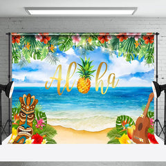 Lofaris Aloha Summer Tropical Flowers Beach Party Backdrop