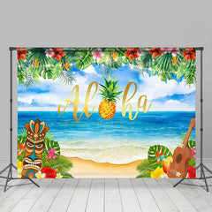 Lofaris Aloha Summer Tropical Flowers Beach Party Backdrop