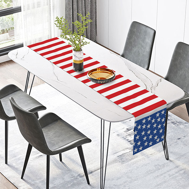 Lofaris Ameican Flag Stars Table Runner For Independence Day