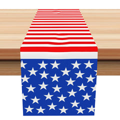 Lofaris Ameican Flag Stars Table Runner For Independence Day