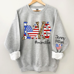 Lofaris America Flag Love Mimi Life And Kids CTH01 Sweatshirt