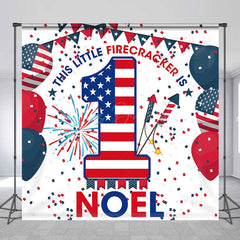 Lofaris American Flag Balloons Custom 1st Birthday Backdrop