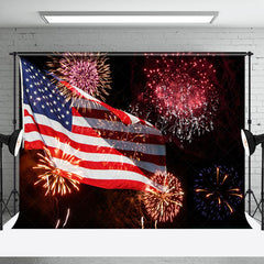 Lofaris American Flag Color Spark Independence Day Backdrop