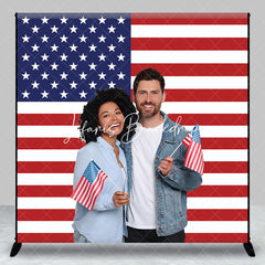 Lofaris American Flag Custom Photo Independence Day Backdrop