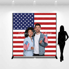 Lofaris American Flag Custom Photo Independence Day Backdrop