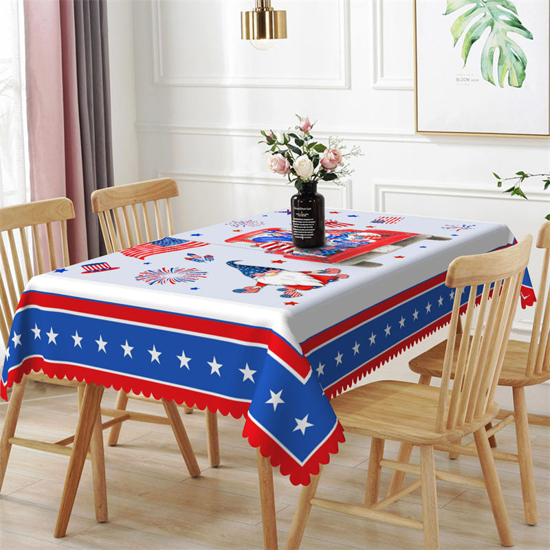 Lofaris American Flag Dwarf Independence Day Tablecloth