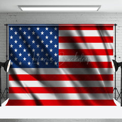 Lofaris American Flag Fluttering Independence Day Backdrop