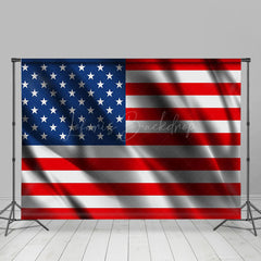 Lofaris American Flag Fluttering Independence Day Backdrop