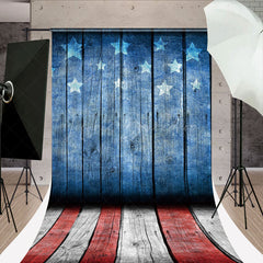 Lofaris American Flag Plank Floor Sweep Photography Backdrop