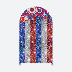 Lofaris American Flag Sparkle Independence Day Arch Backdrop