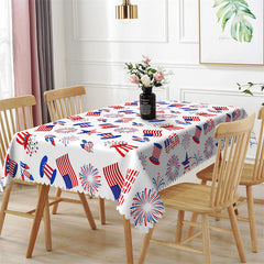 Lofaris American Flag Sparkle Pattern Rectangle Tablecloth