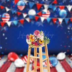 Lofaris American Flag Stars Balloons Cake Smash Backdrop