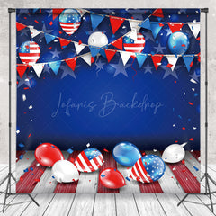 Lofaris American Flag Stars Balloons Cake Smash Backdrop