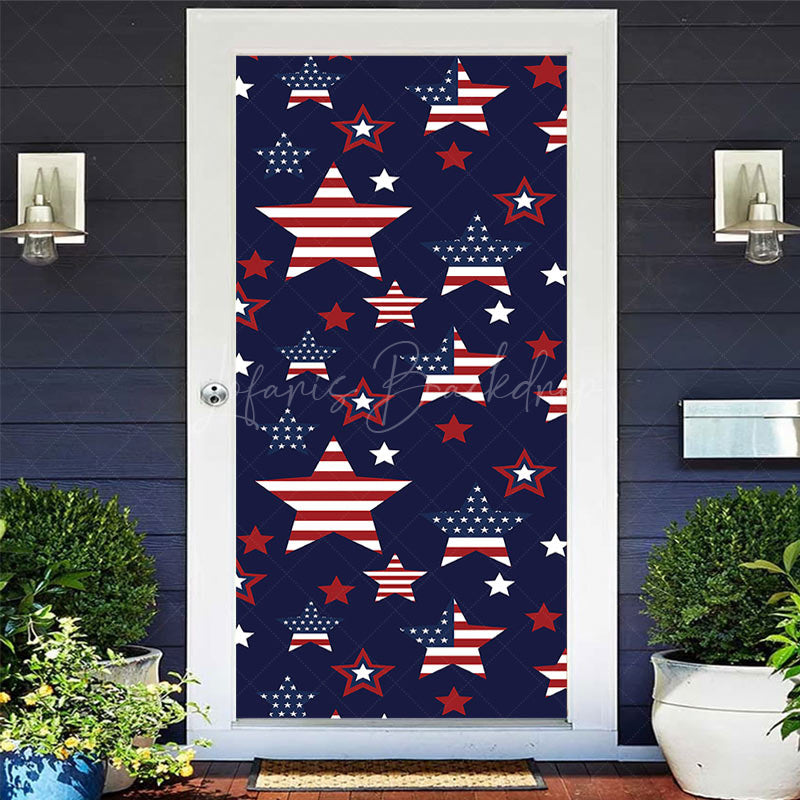 Lofaris American Flag Stars Door Cover For Independence Day