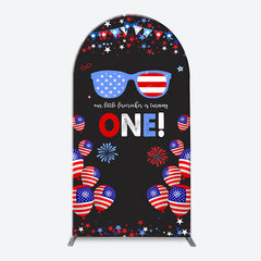 Lofaris American Flag Stars Glasses Arch 1st Birthday Backdrop