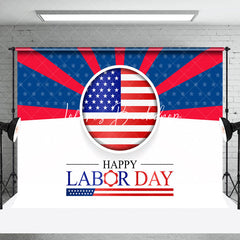 Lofaris American Flag Stripe Stars Happy Labor Day Backdrop