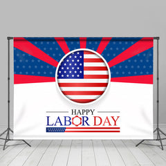 Lofaris American Flag Stripe Stars Happy Labor Day Backdrop