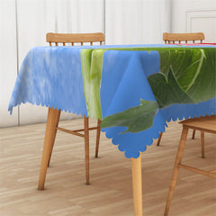 Lofaris American Flag Sunflower And Blue Sky Tablecloth