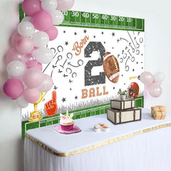 Lofaris American Football Turf Born 2nd Birthday Backdrop