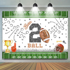 Lofaris American Football Turf Born 2nd Birthday Backdrop