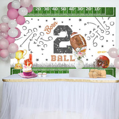 Lofaris American Football Turf Born 2nd Birthday Backdrop