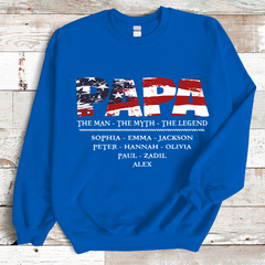 Lofaris American Papa The Man Myth Legend Sweatshirt