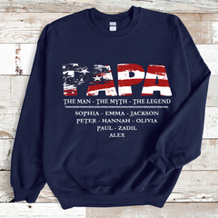 Lofaris American Papa The Man Myth Legend Sweatshirt