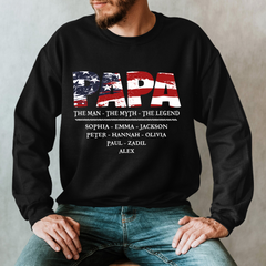 Lofaris American Papa The Man Myth Legend Sweatshirt