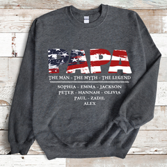 Lofaris American Papa The Man Myth Legend Sweatshirt