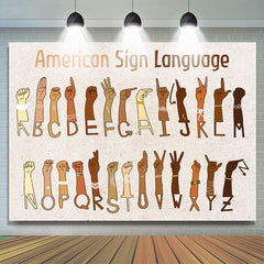 Lofaris American Sign Language Hands Alphabet Party Backdrop