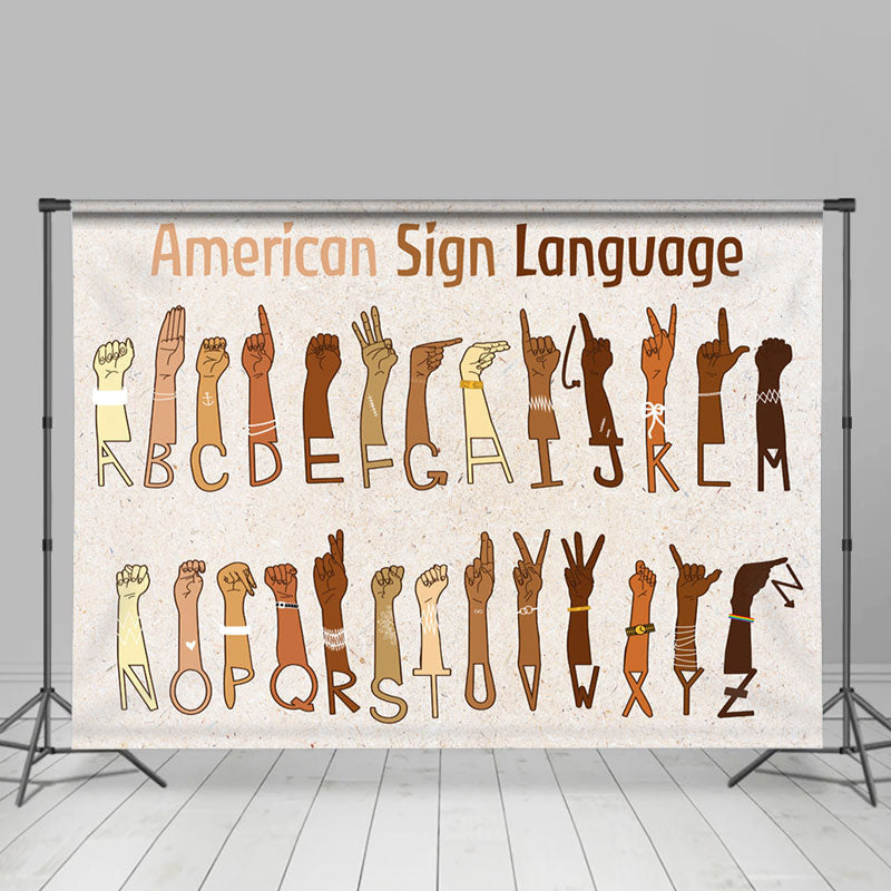 Lofaris American Sign Language Hands Alphabet Party Backdrop