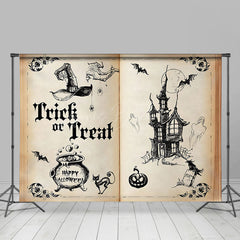 Lofaris Ancient Book Trick Or Treat Happy Halloween Backdrop